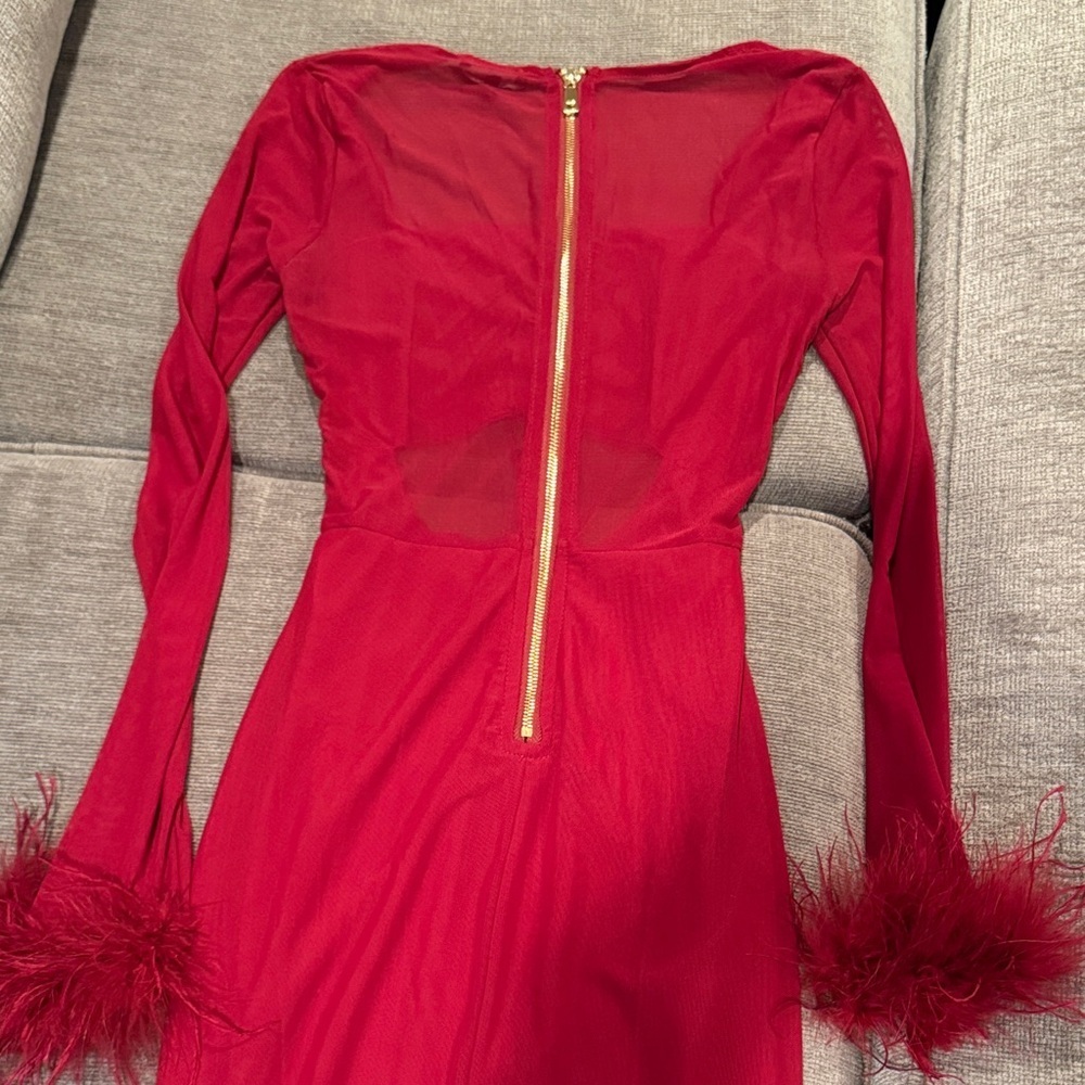 Fashion Nova Red Long Sleeve Dress - Picture 6 of 6